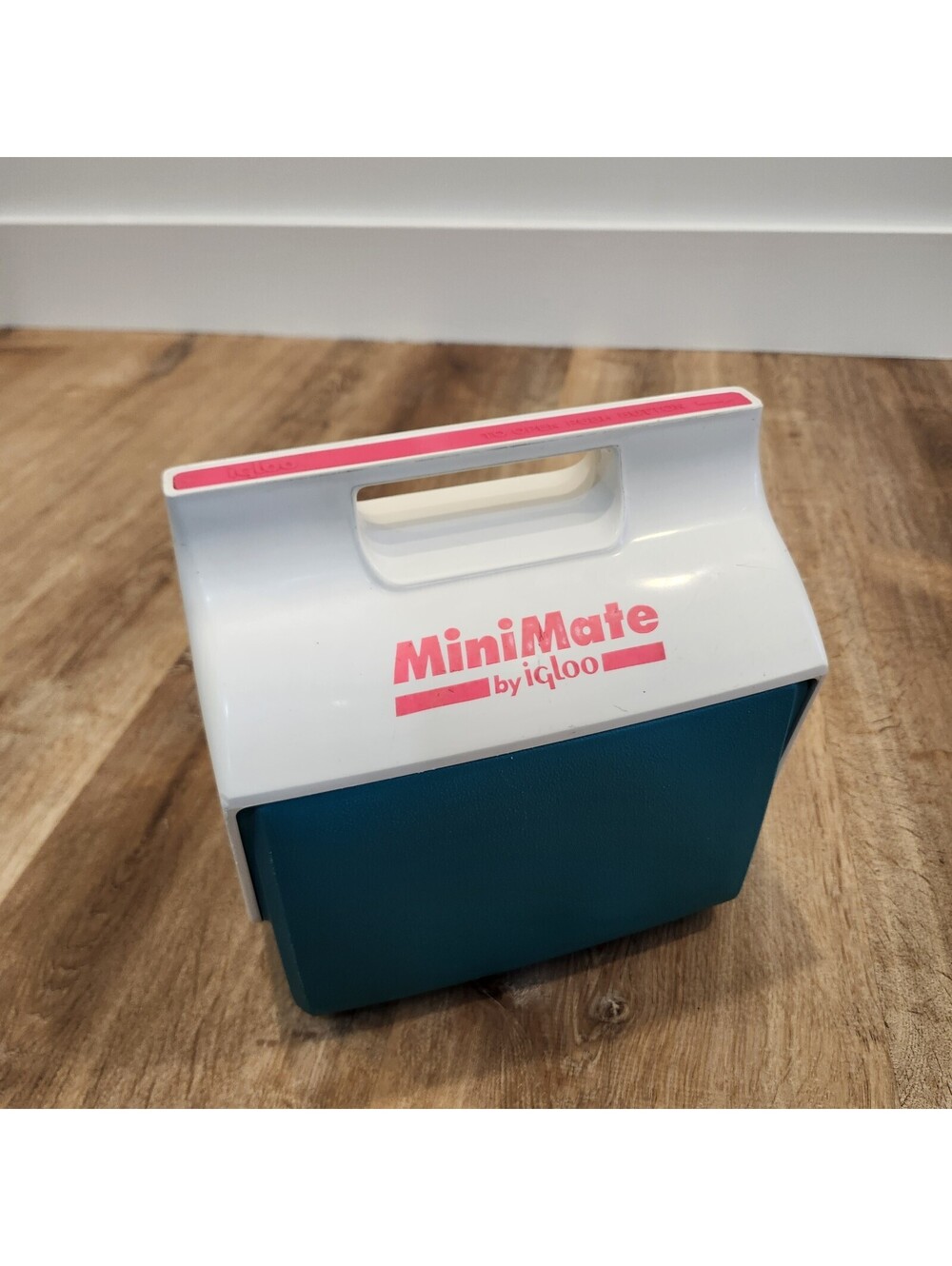 Vtg 1990s Mini Mate Cooler By Igloo 6 Can Made In USA Retro Neon Hot Pink Teal